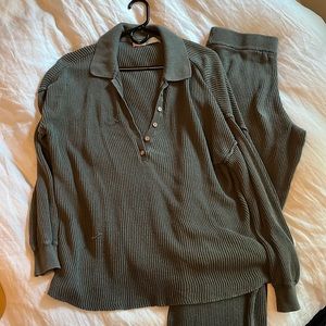 Free People Picnic sweater set eucalyptus